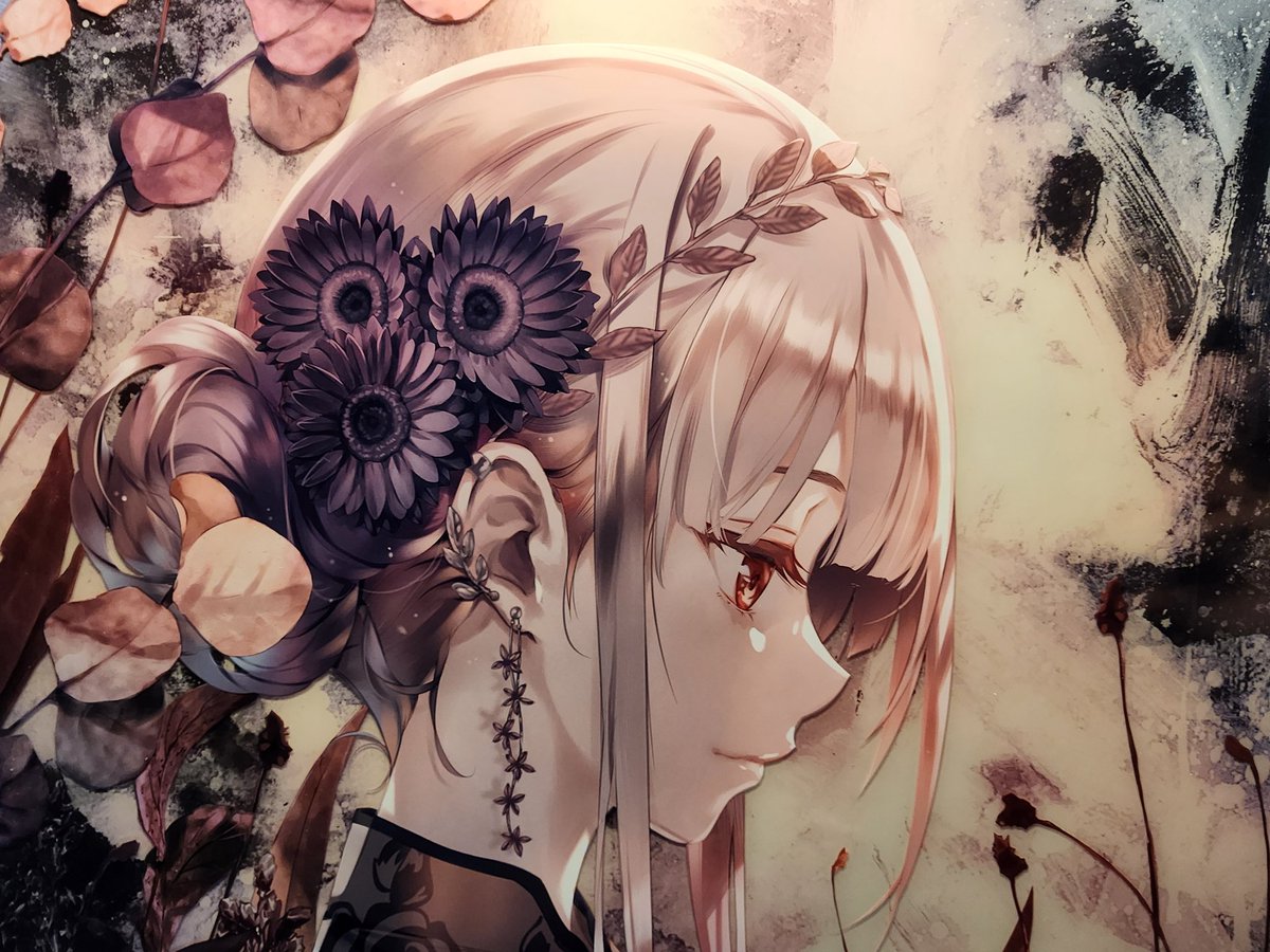 枯レ乙女』メタル版画版 作者:深崎暮人 発表年:2024 銀髪ロングの