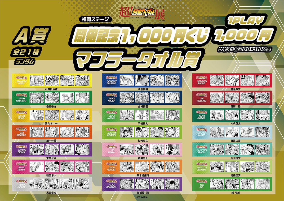 超！弱虫ペダル展』 福岡ステージ 先行イベントにて1,000円くじの販売