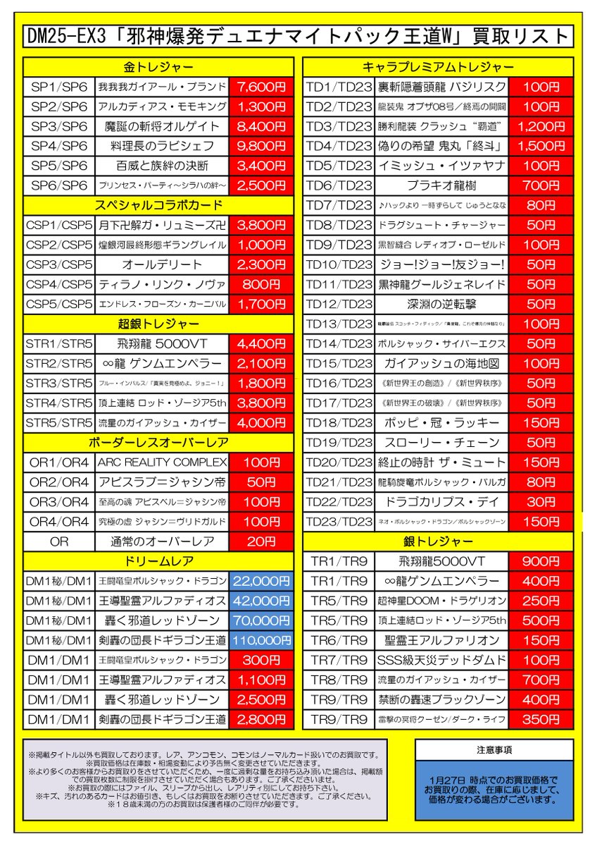 買取情報】#デュエルマスターズ デュエマ最新弾「邪神爆発デュエナ