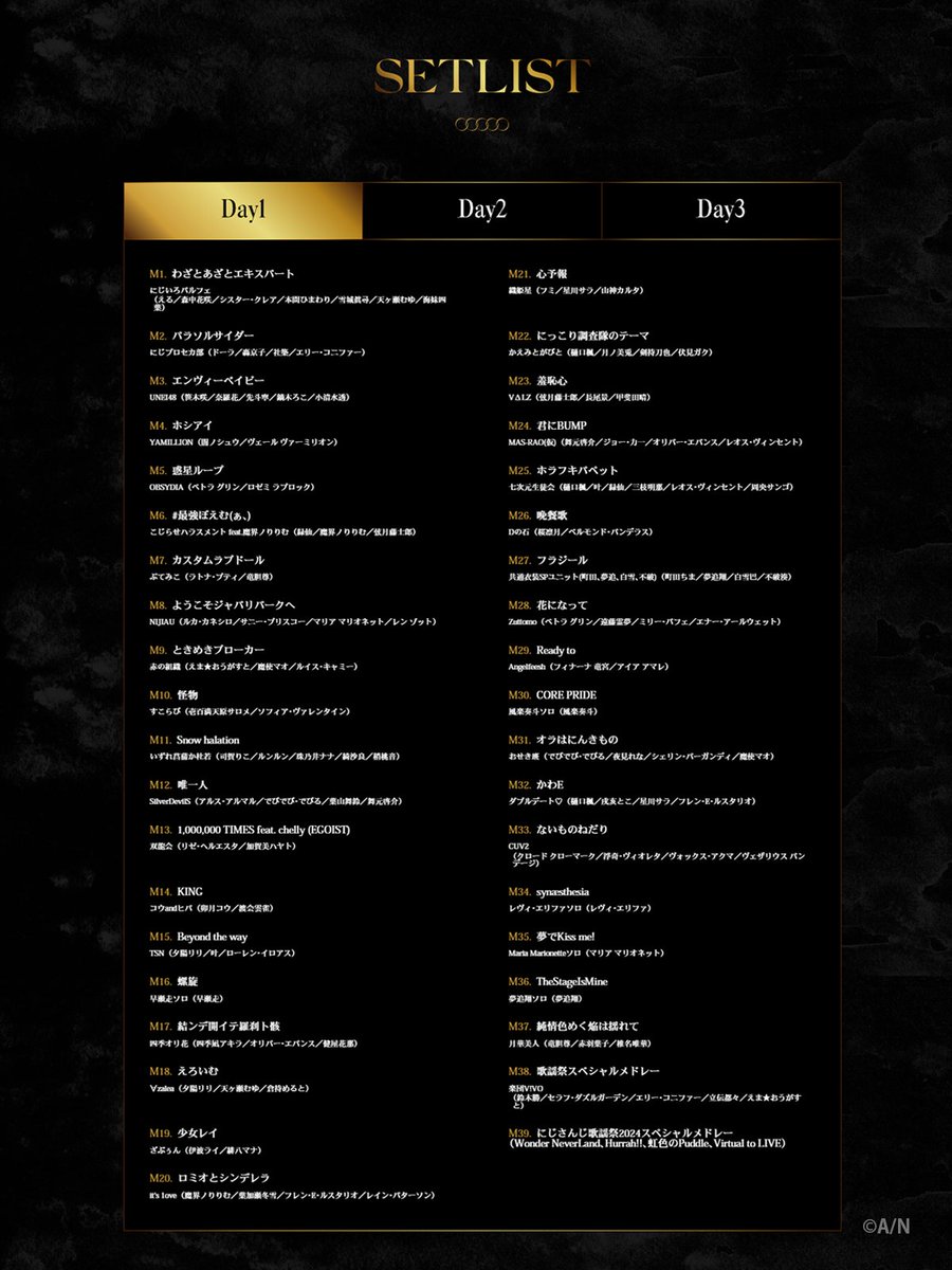 🎼 にじさんじ歌謡祭2024 ♬ 🗒 Day1 セットリスト公開✨ ＼ 感想の