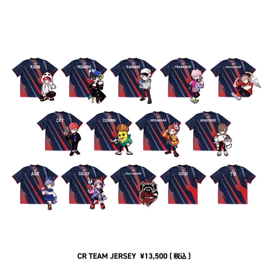 CRAZY RACCOON ONLINE STORE】 CR TEAM JERSEY - Full Lineup 🔶一般