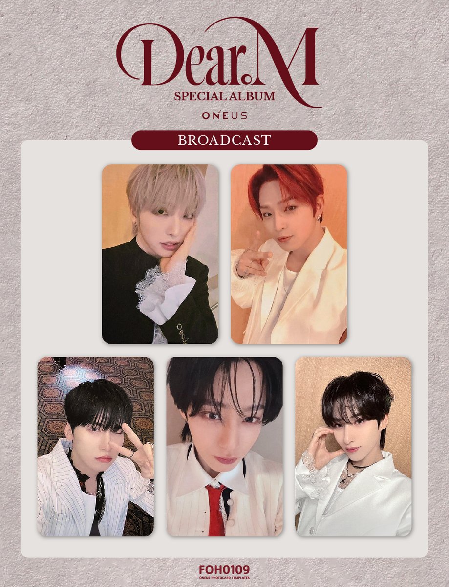 ONEUS Photocard Template Special Album - Dear.M Broadcast 공방 원