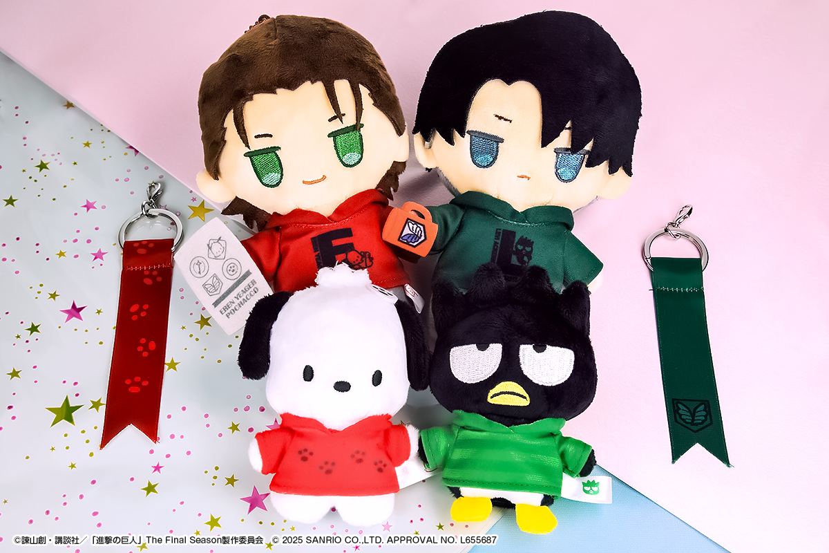 グッズ紹介】 エレン×ポチャッコ、リヴァイ×バッドばつ丸がそれぞれ