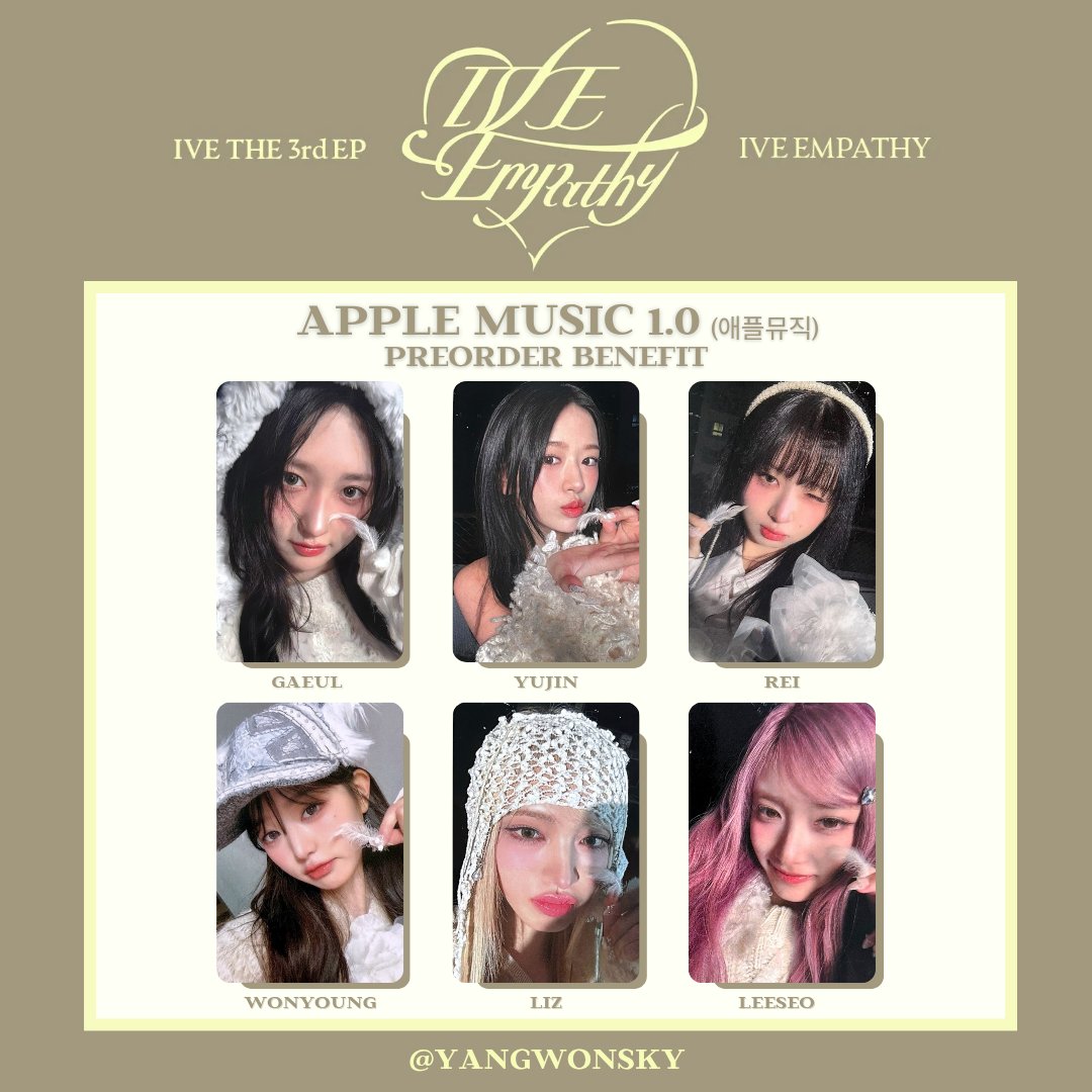 ☆•° 》IVE 'Empathy' PHOTOCARD TEMPLATE — APPLE MUSIC 1.0