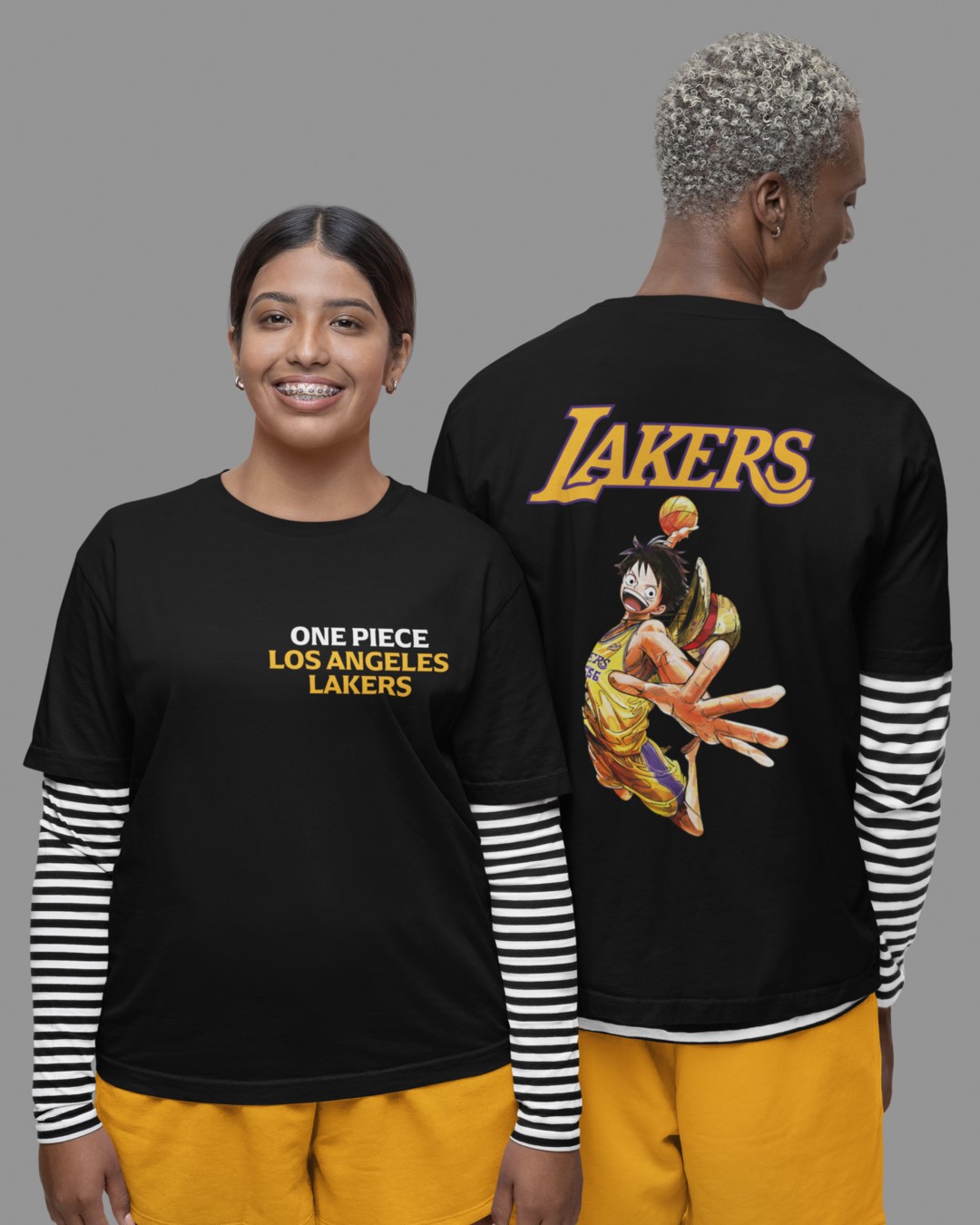 Luffy One Piece Lakers T-Shirt - Viralstyle