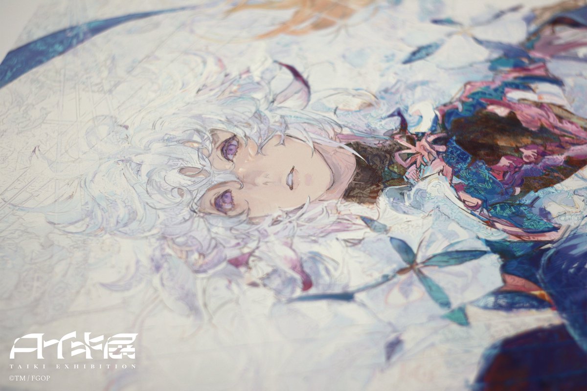 FGOよりマーリンを描いた作品。 花や模様や筆致をマチエールで表現し