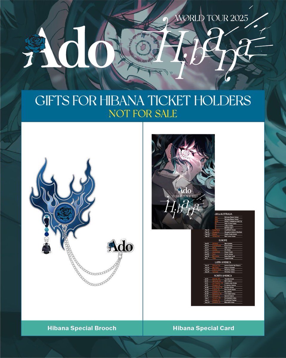 Check out the merch line-up for Ado WORLD TOUR 2025 “Hibana” in
