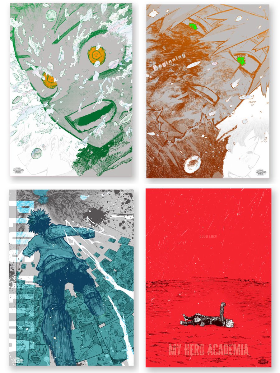 ヒロアカ 原画展 アートポスター The Beginning 緑谷出久 爆豪勝己