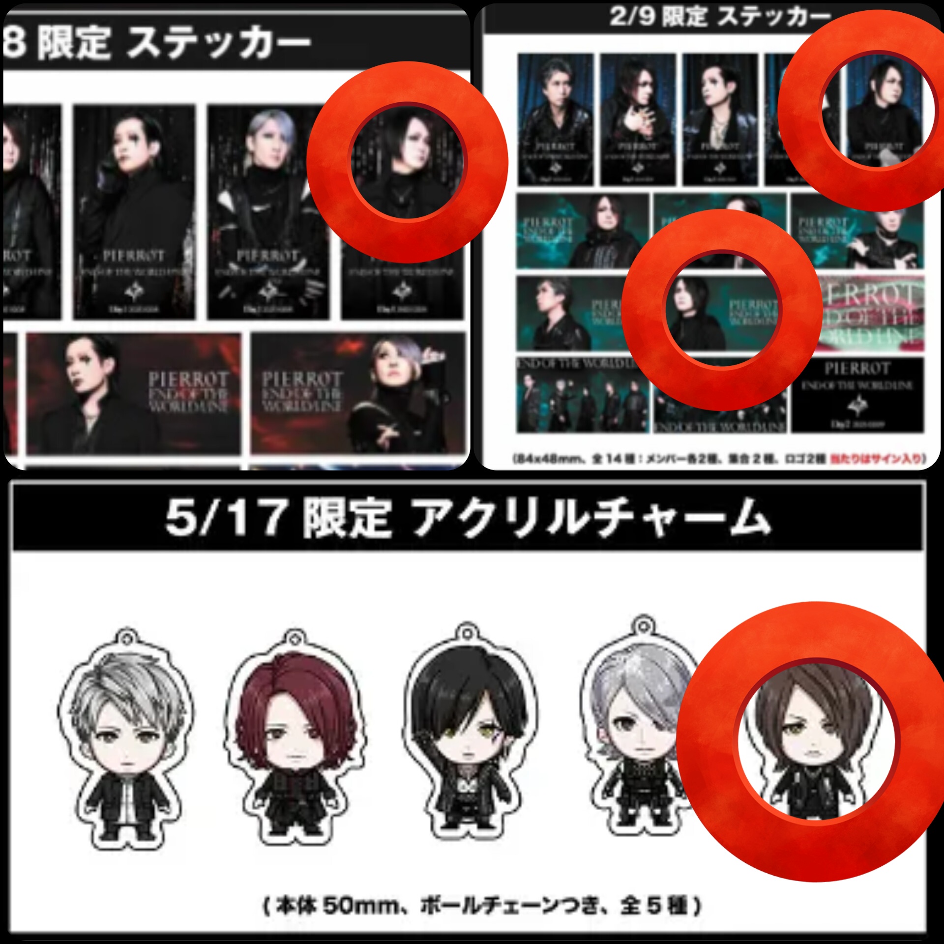 5/18 PIERROT Kアリ ロト TAKEO サイン入りステッカーアクスタ 5/18