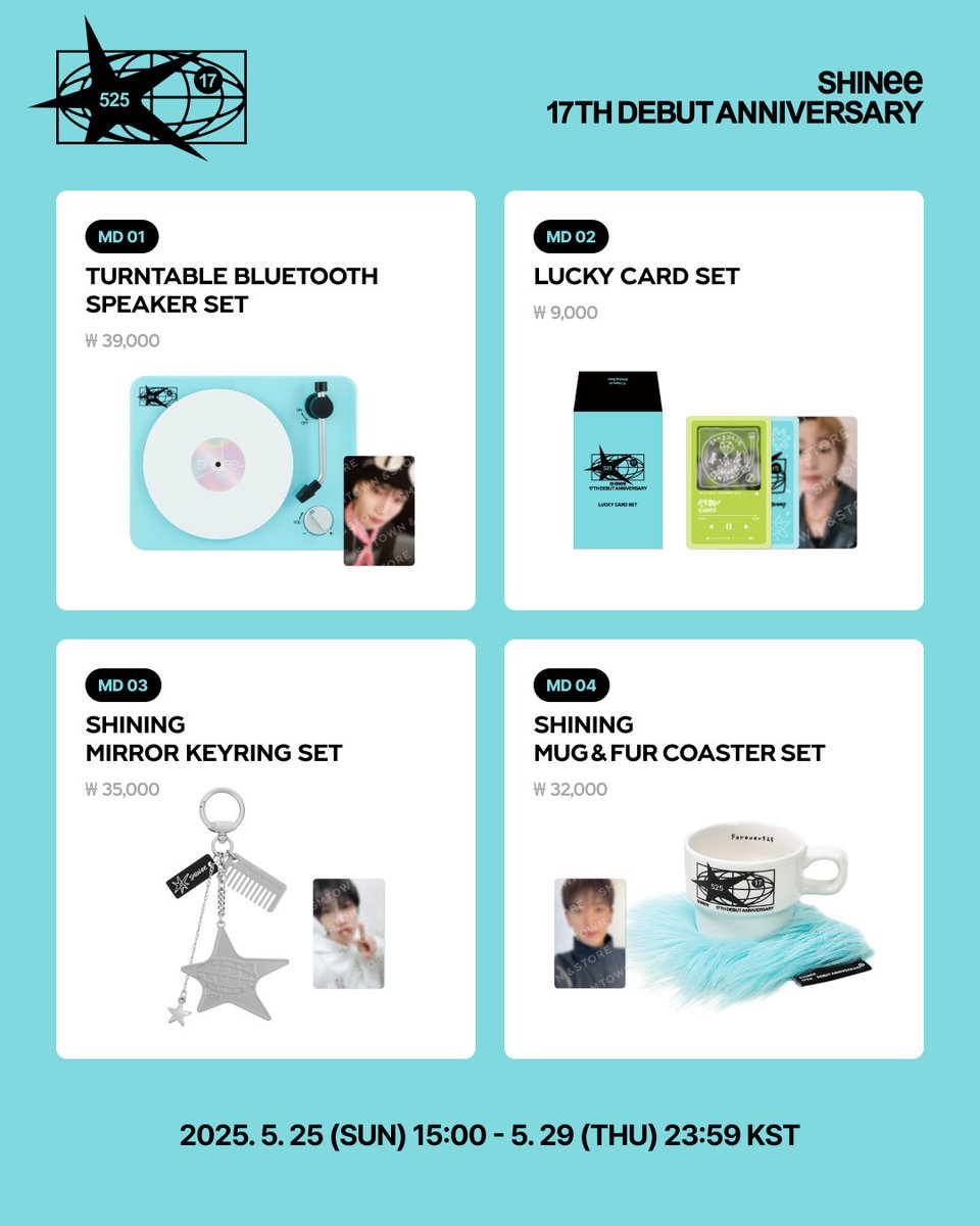 SHINee 17TH ANNIVERSARY OFFICIAL MD SALES NOTICE📢 📍SMTOWN &STORE