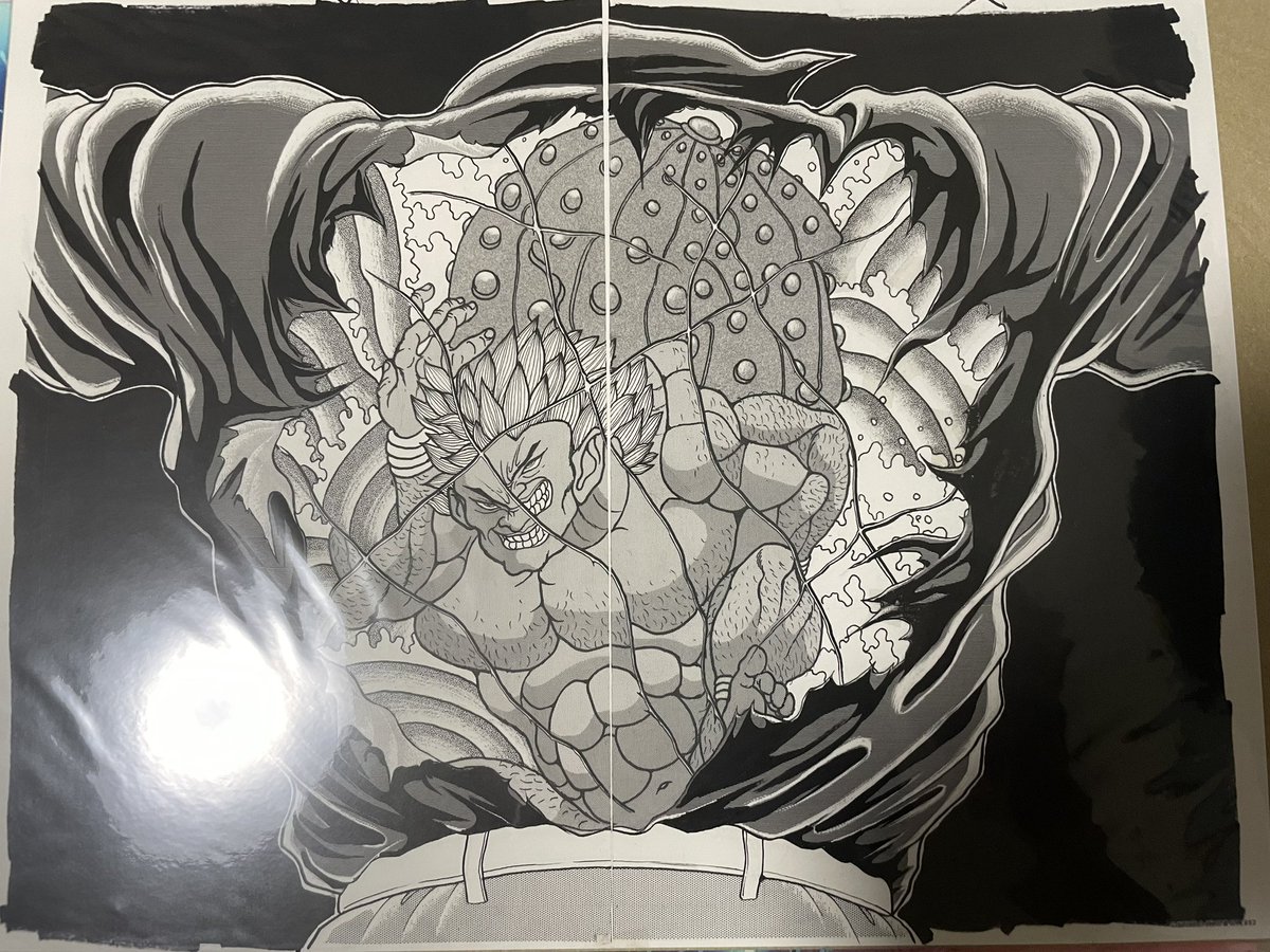 刃牙博のグッズ見てたら花山薫の侠客立ちの複製原稿があって、いやそれ