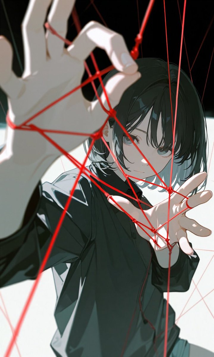 あやとりで、一緒に遊ぶ？？ #AIart #AIイラスト︎ #PixAI