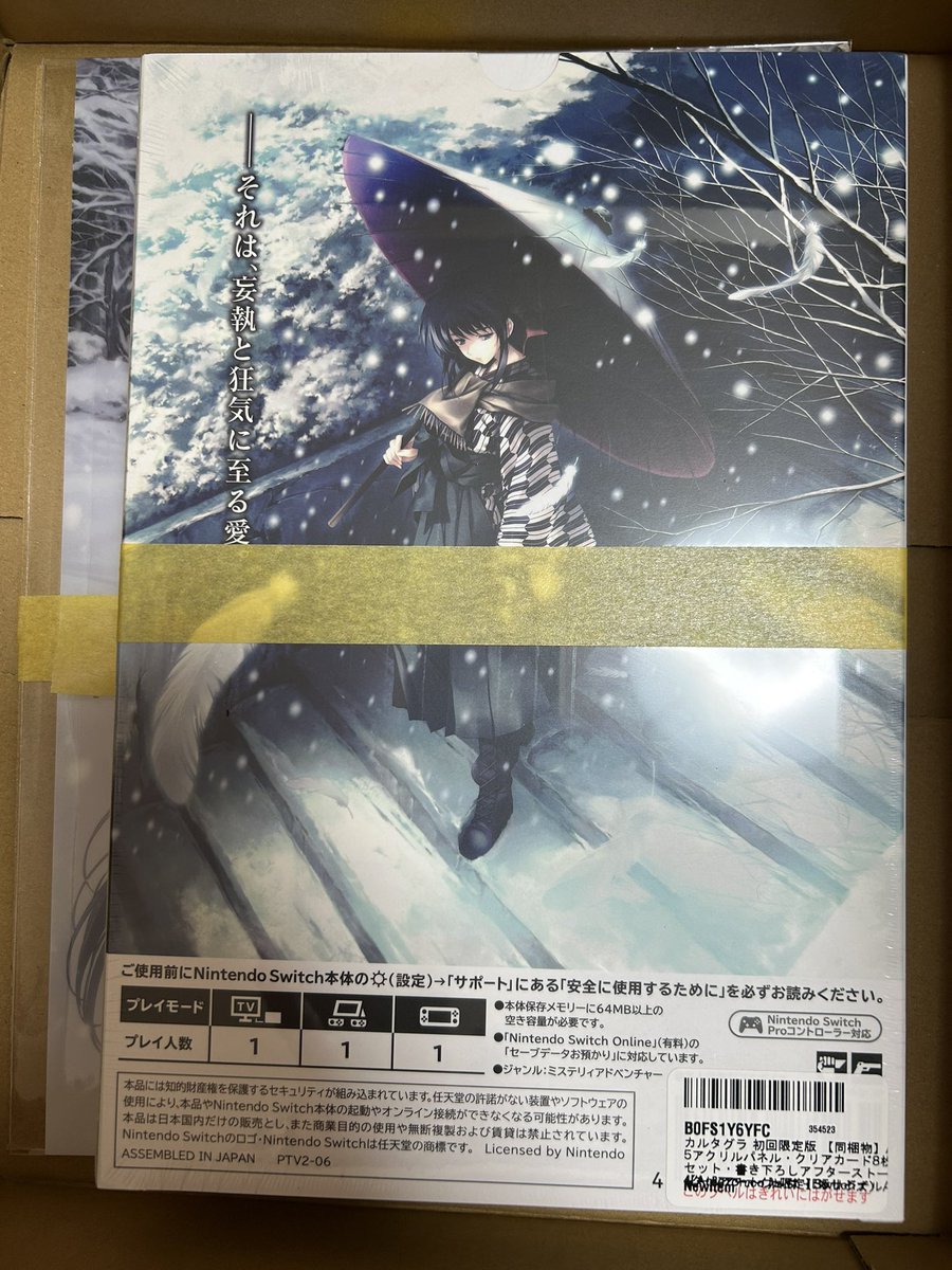 Switch カルタグラ 初回限定版アマゾン限定A4クリアファイル付 新品未