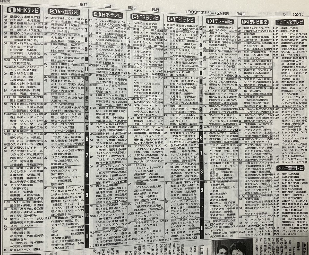 美品】ONTV 1983年3月 アメリカテレビ番組表 美品】ONTV 1983年3月