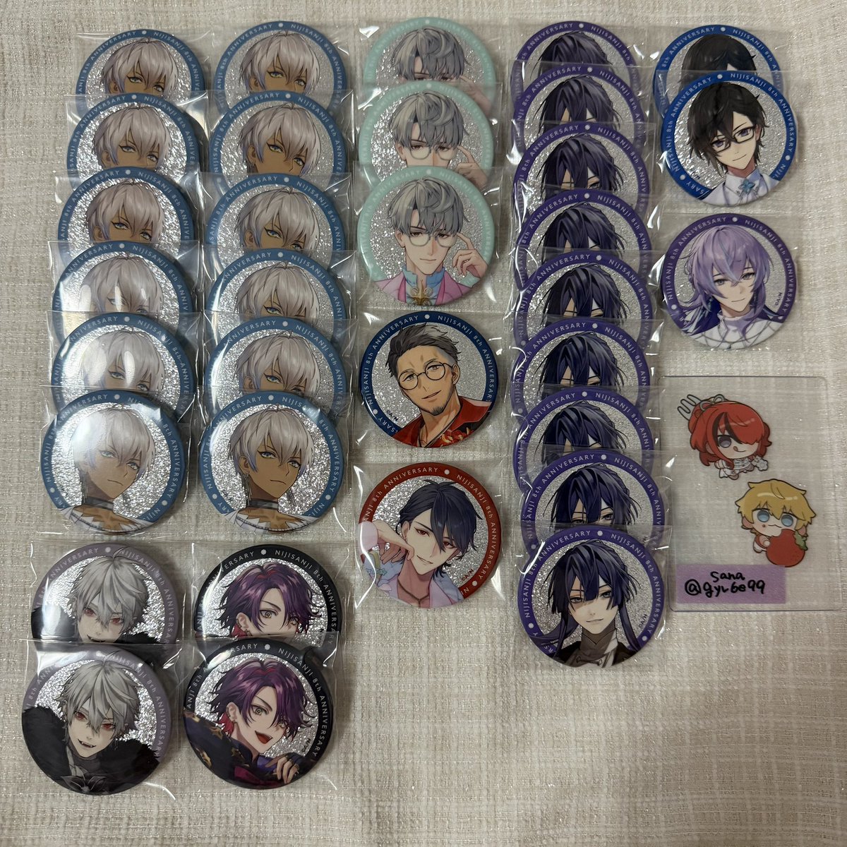 にじさんじ 8th Anniversary 8周年 グリッター缶バッジ A B Cグループ