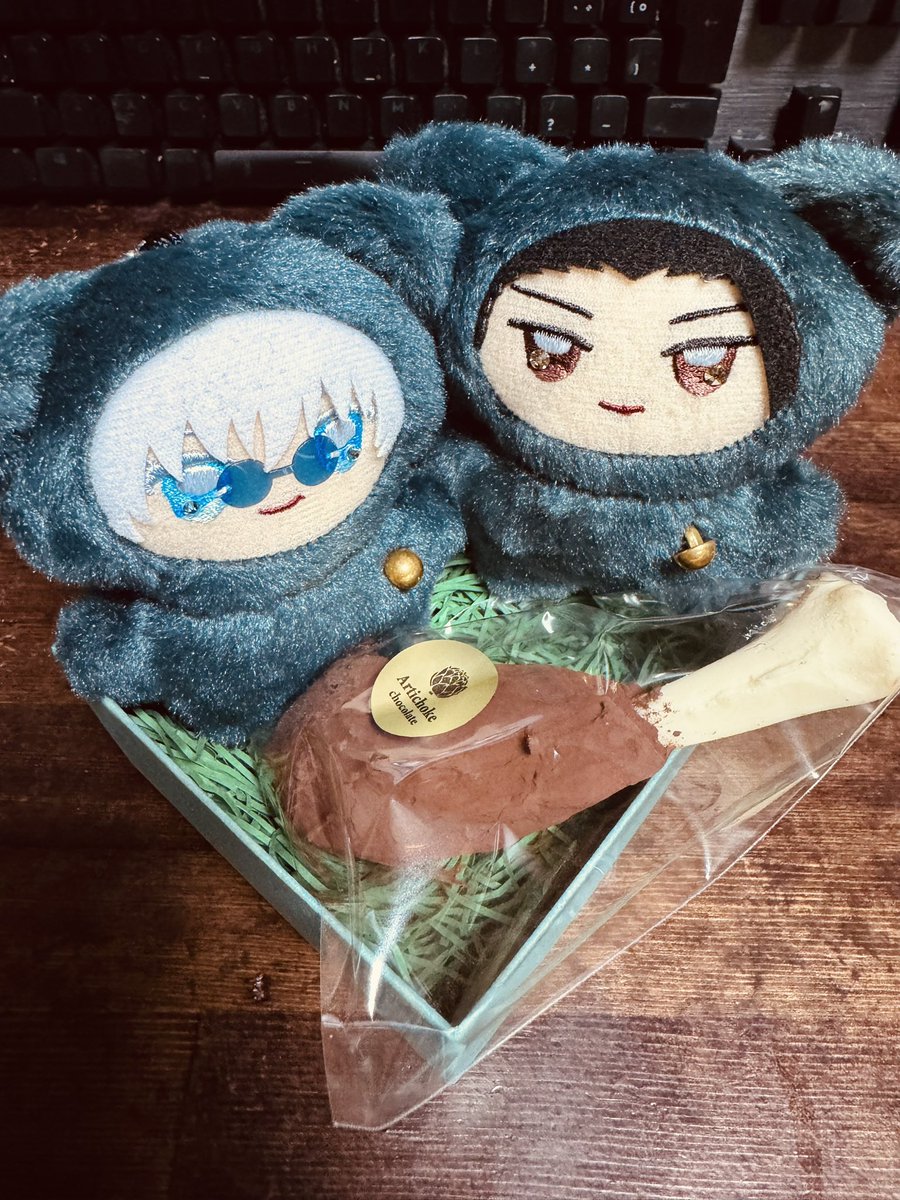 ちみちゃんたちにおにくチョコをあげた🍫🍖