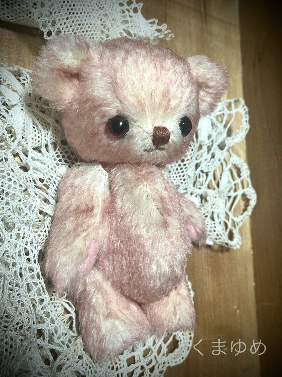RT @kumayume1: ピンクのチップドモヘアのふくらくまちゃん