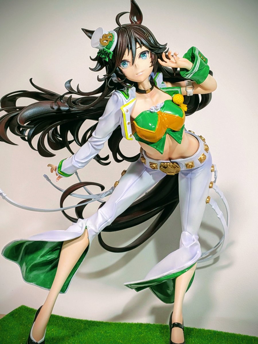 ウマ娘のミスターシービーのガレージキットです 髪の毛の躍動感が