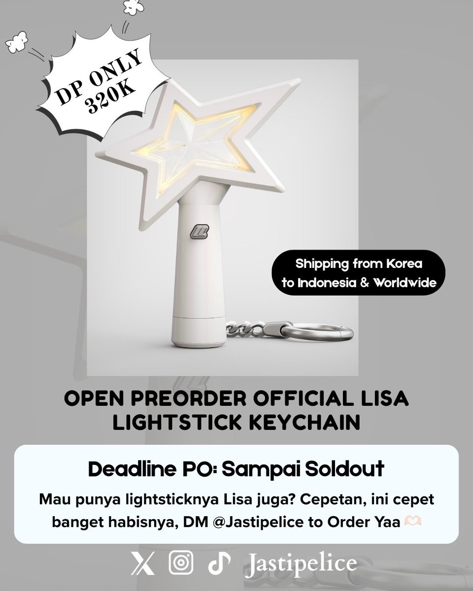 OPEN PO BTS OFFICIAL LISA LIGHTSTICK KEYCHAIN 😱 BLINKS wajib