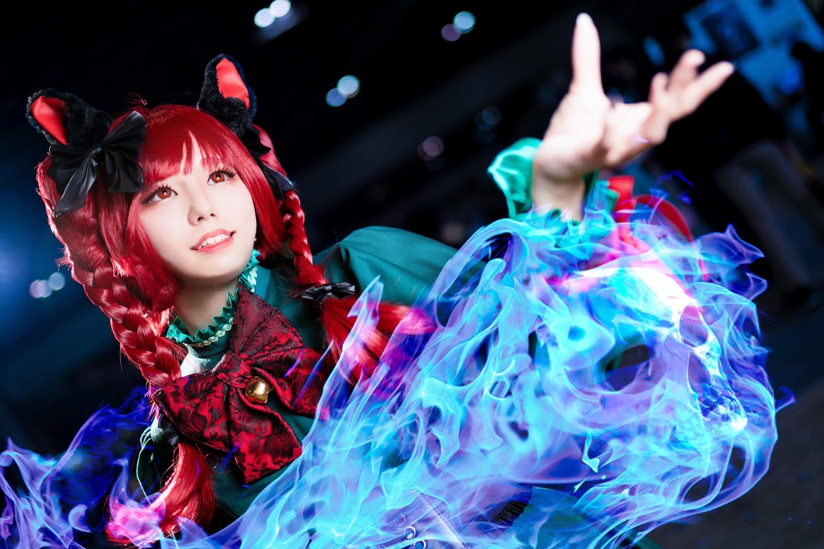 コスプレ/ cosplay 火焔猫燐 🐈‍⬛ 📷と合成＠LIB_Kasane さん #東方猫