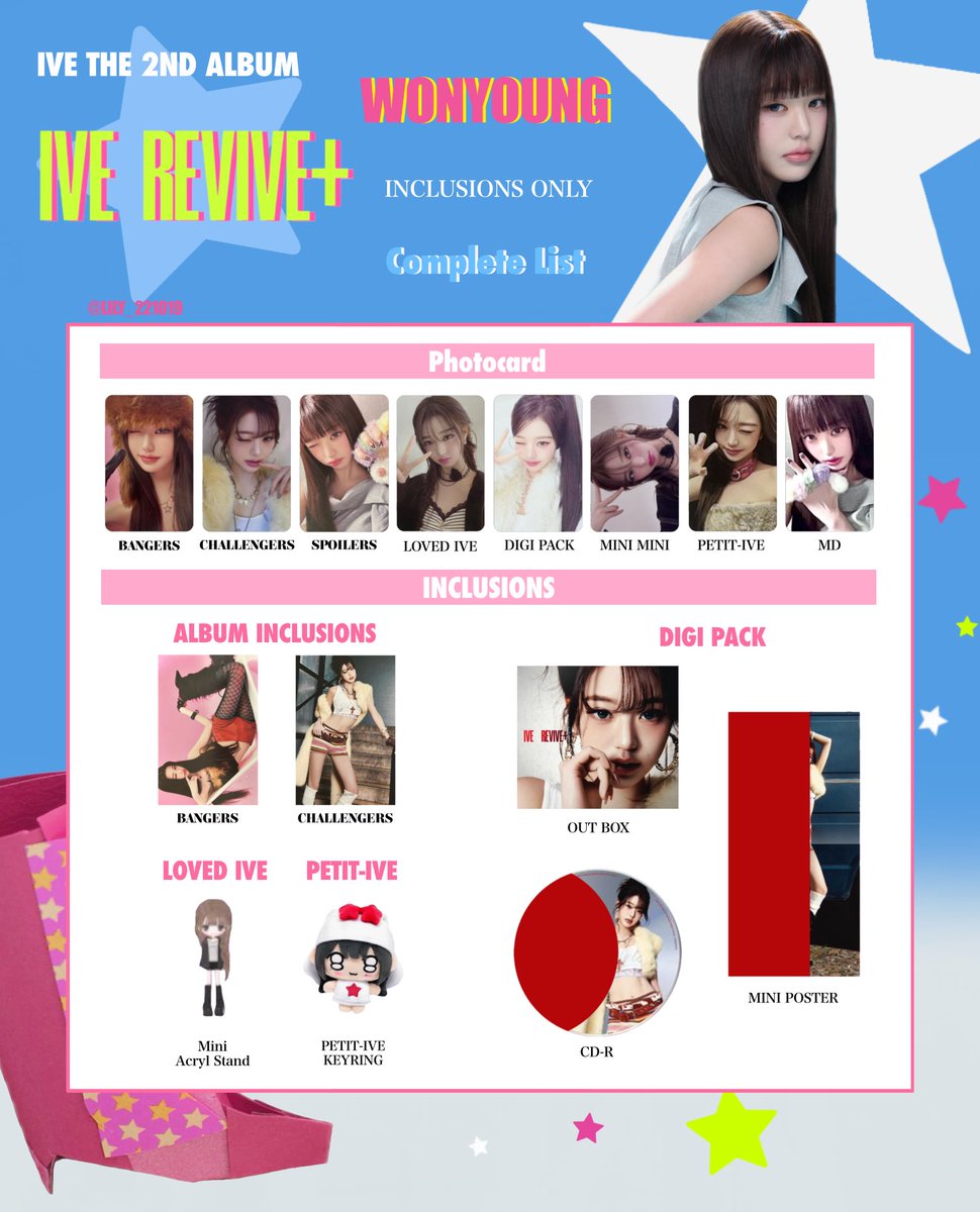 IVE【 REVIVE+ 】 全員 トレカ 一覧 🖤💫 INCLUSIONS Photocard List