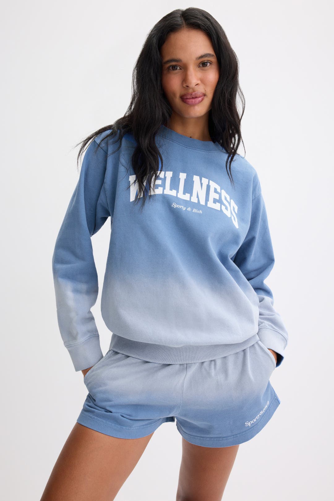 Wellness Ivy Crewneck Dip Dye Hoodie by Sporty & Rich | Rent