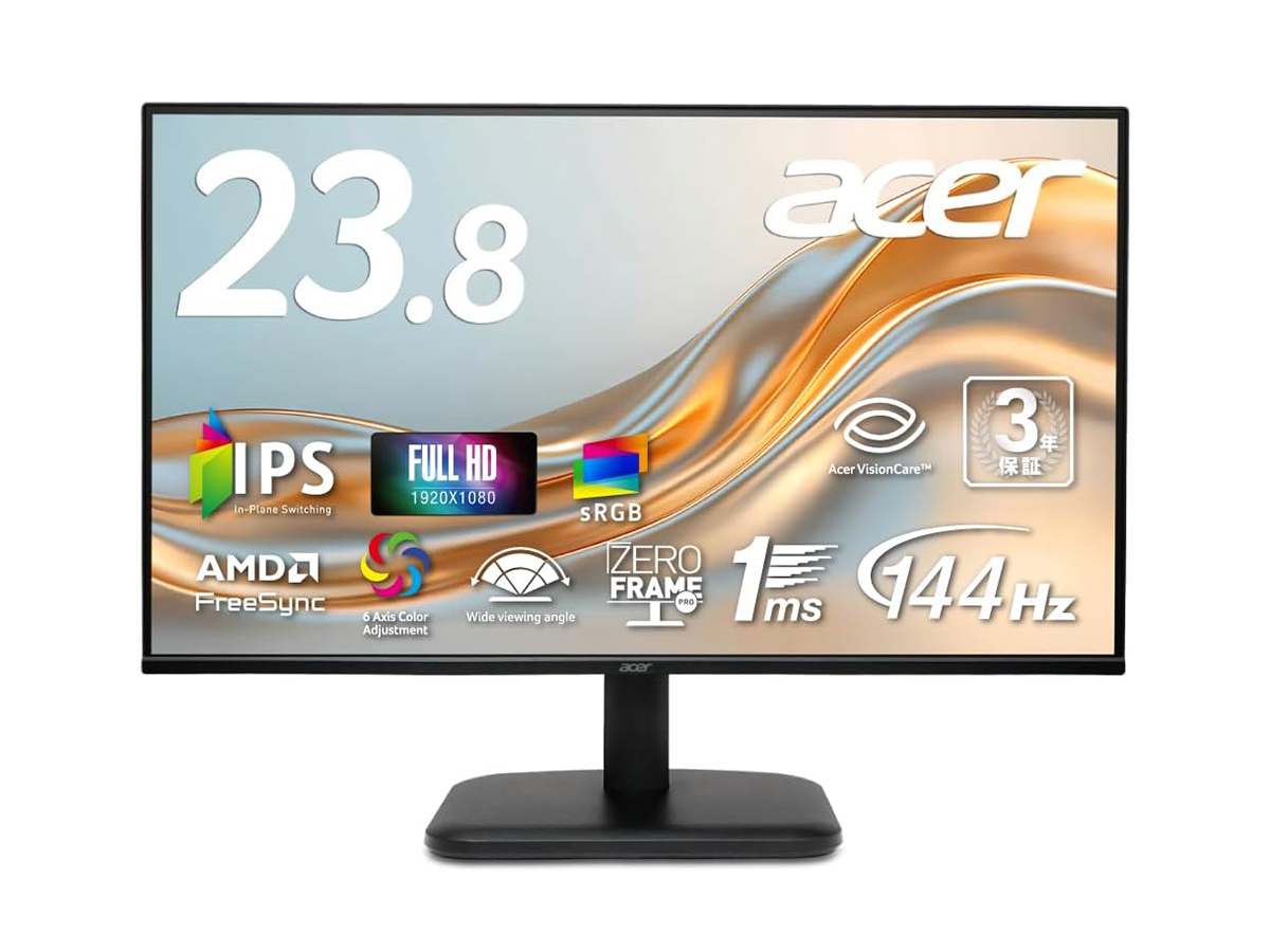 日本エイサー、実売2万円切りの144Hz/フルHD対応モニター6機種 - PC Watch
