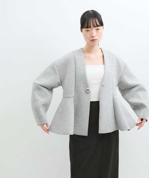 洗える】エッグブローチ付きペプラムカーディガン | [公式]ADAM ET