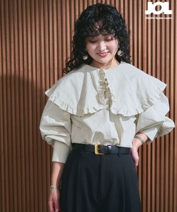 you企画】2WAYフリルBIGカラーブラウス【大好評につき追加予約決定