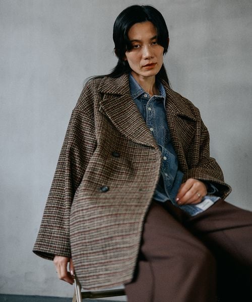 ウーリーダブルミドルチェックコート | [公式]レプシィム （LEPSIM）通販