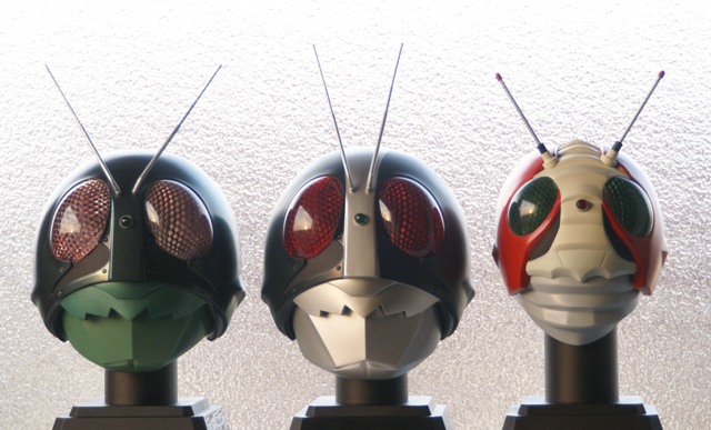 ライダーマスクディスプレー～旧1号・旧2号・V3編 : HEROES☆CAFE