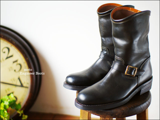 moto leather＆silver[モトレザー] Engineer Boots Black [1200