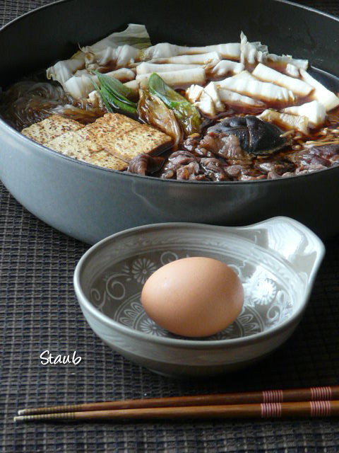 ストウブニダベイユで♪念願のすき焼き〜 : あるてぱん。