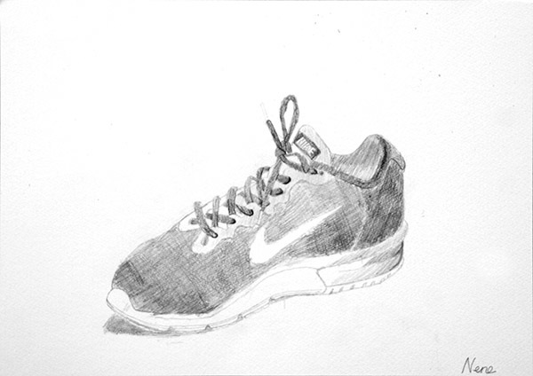 鉛筆デッサン「自分の靴」 : 造形ジュニアこども絵画教室ブログ