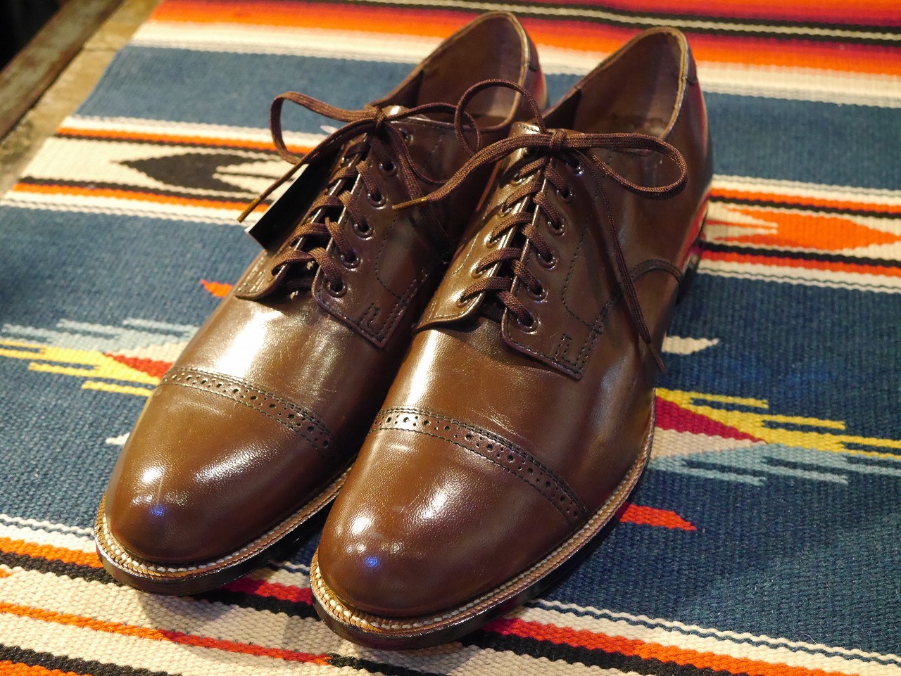 70s USA製ヴィンテージSTACY ADAMS革靴10D白タグレザーシューズ