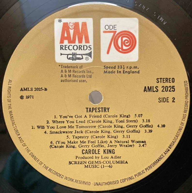 Carole King その1 Tapestry 👌 : アナログレコード巡礼の旅