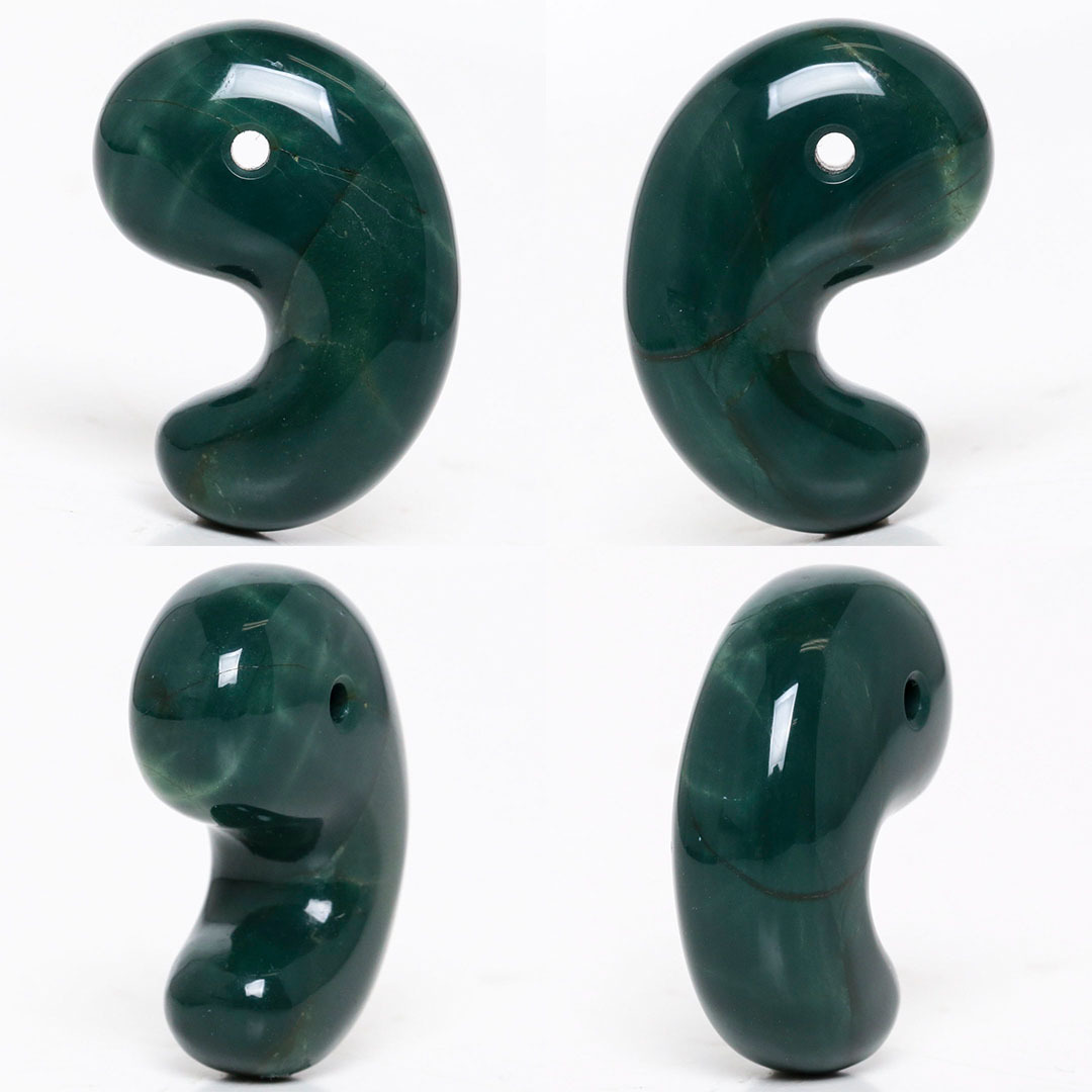 新作勾玉！) 花仙碧玉 島根県玉造・花仙山産 出雲型勾玉 : 石の音