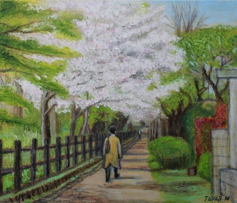 油彩「旅立ち」 F10 2021年 4月 : 中島たかじ 絵の世界2