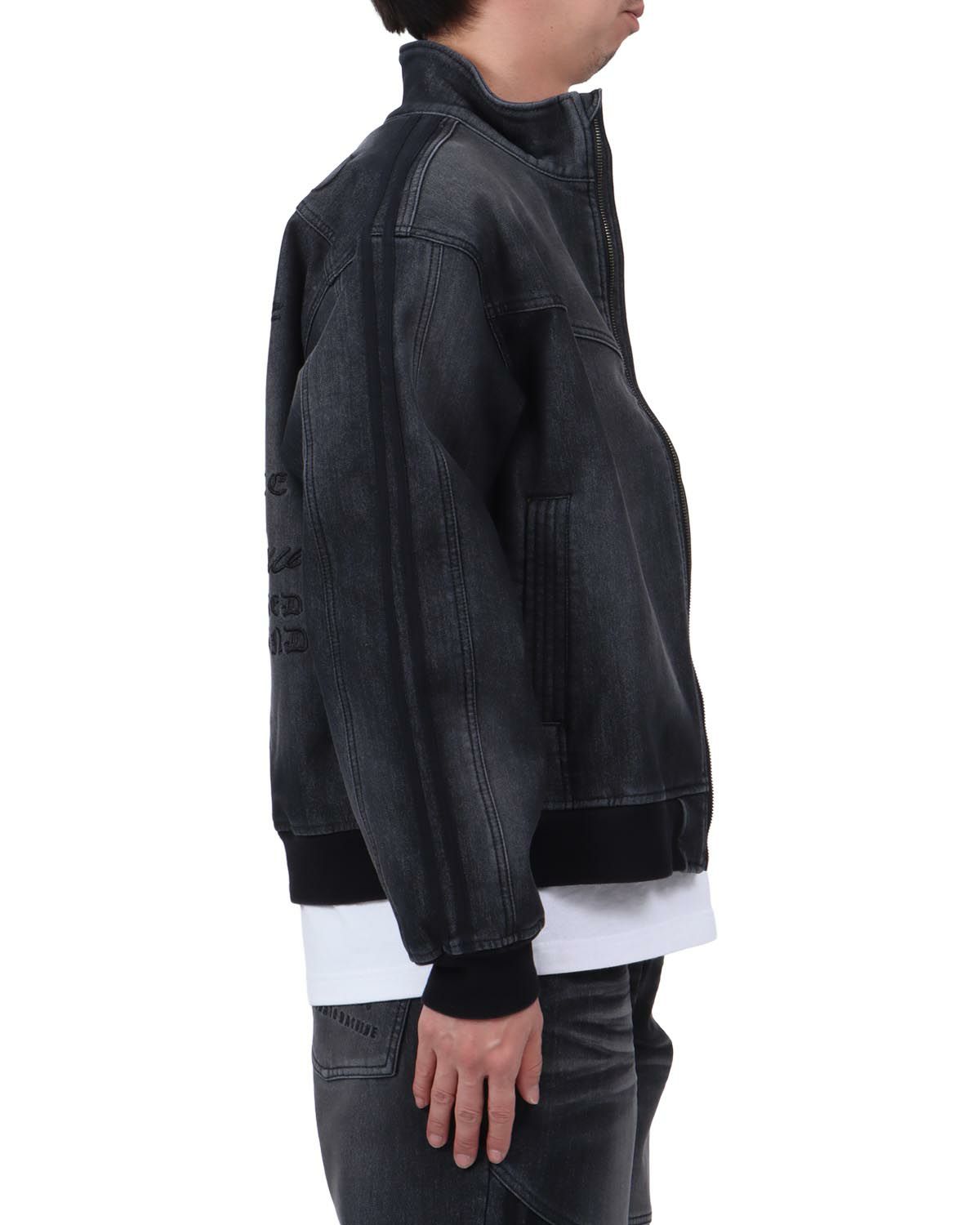 Norton] 防風 ストレッチ スタンドネック 畝刺繍 デニムジャケット