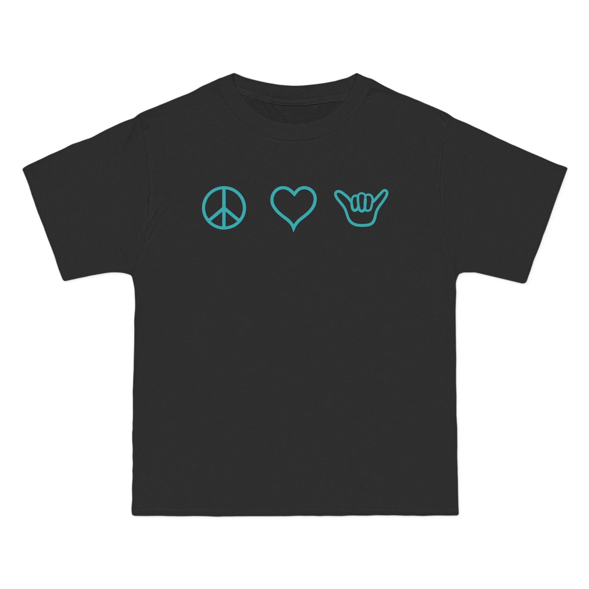 Peace Love Shaka Logo Aqua Tee