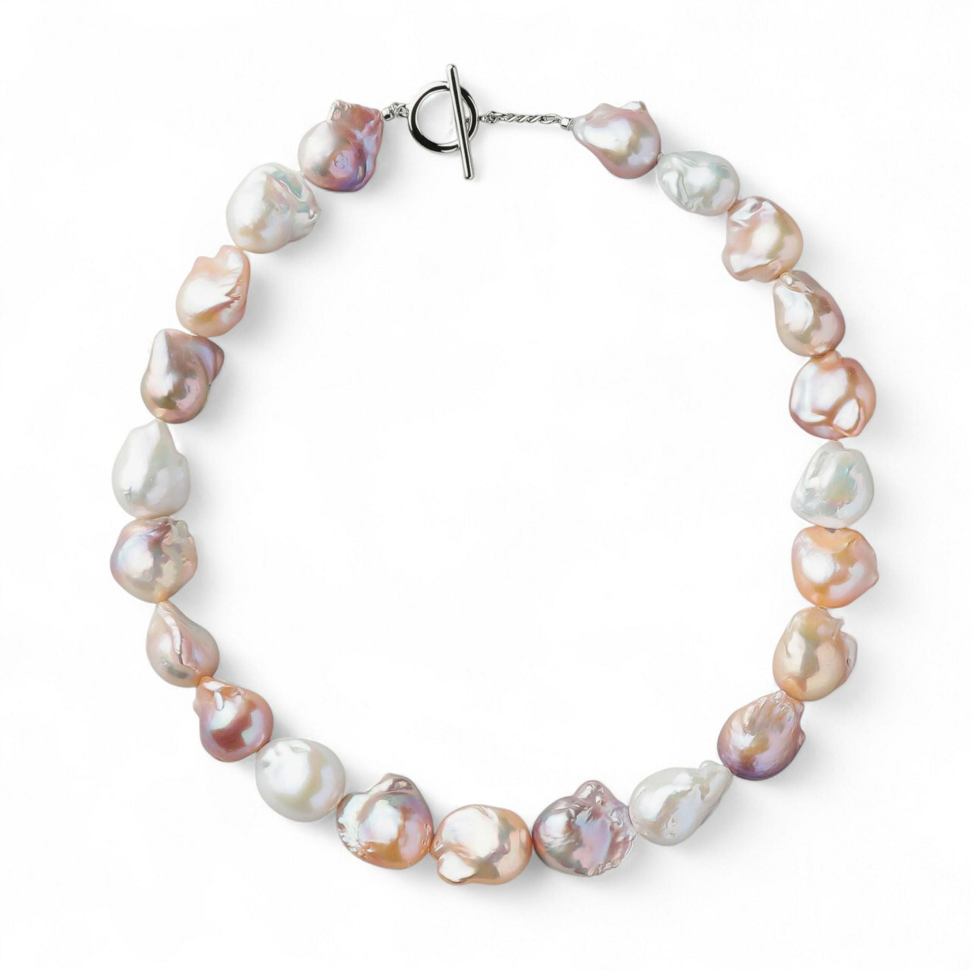 plumberry 淡水バロック真珠 ネックレス 15-18mm マルチカラー | 淡水