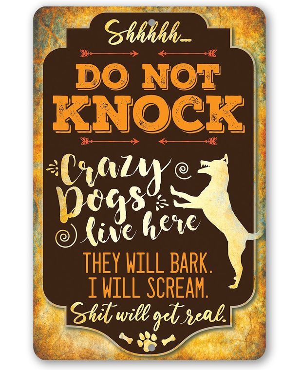 Petdesignz | Crazy Dogs Live Here - Metal Sign - 2 sizes – PetDesignZ