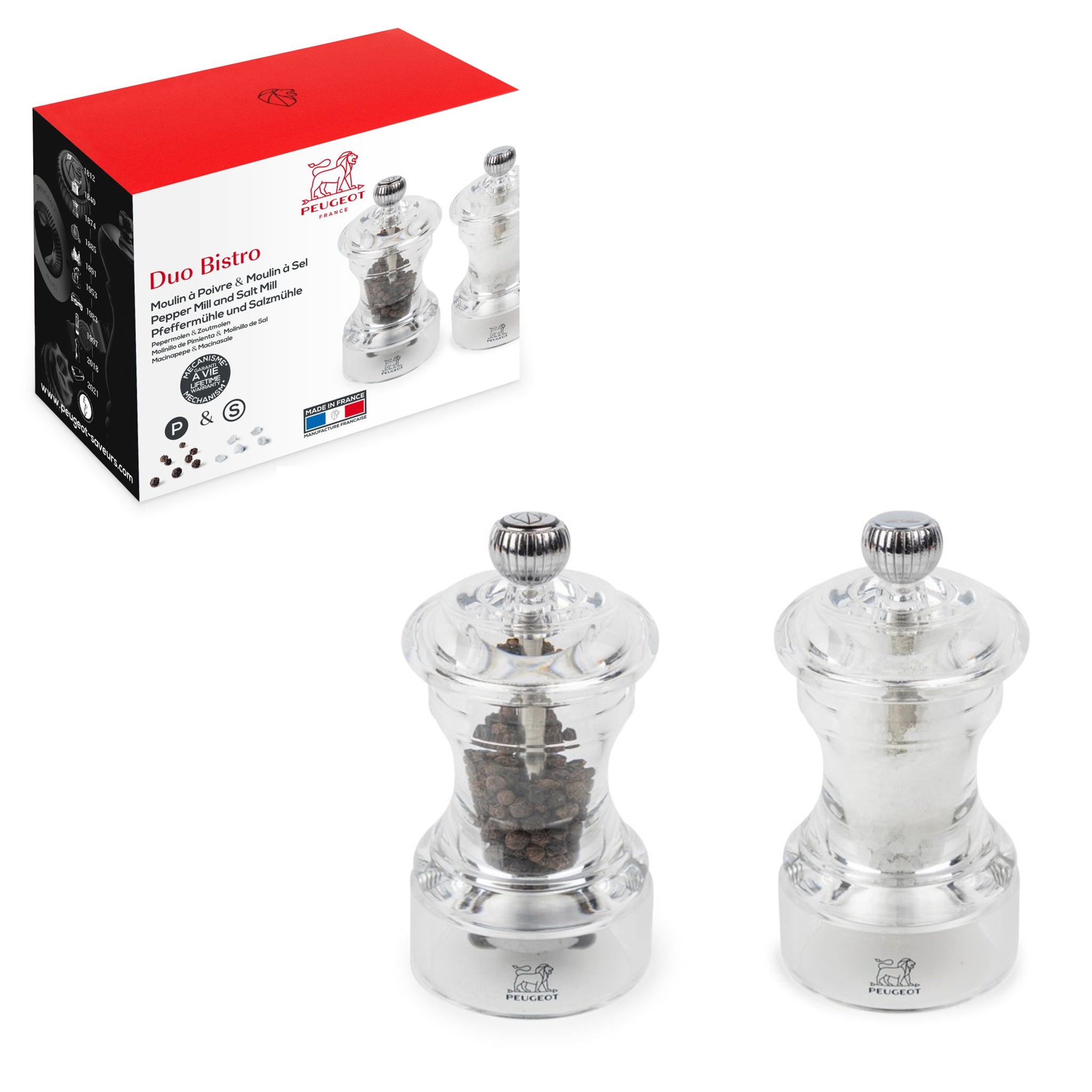 プジョー公式 ビストロ デュオ ペッパー&ソルトミル クリア 2/41687