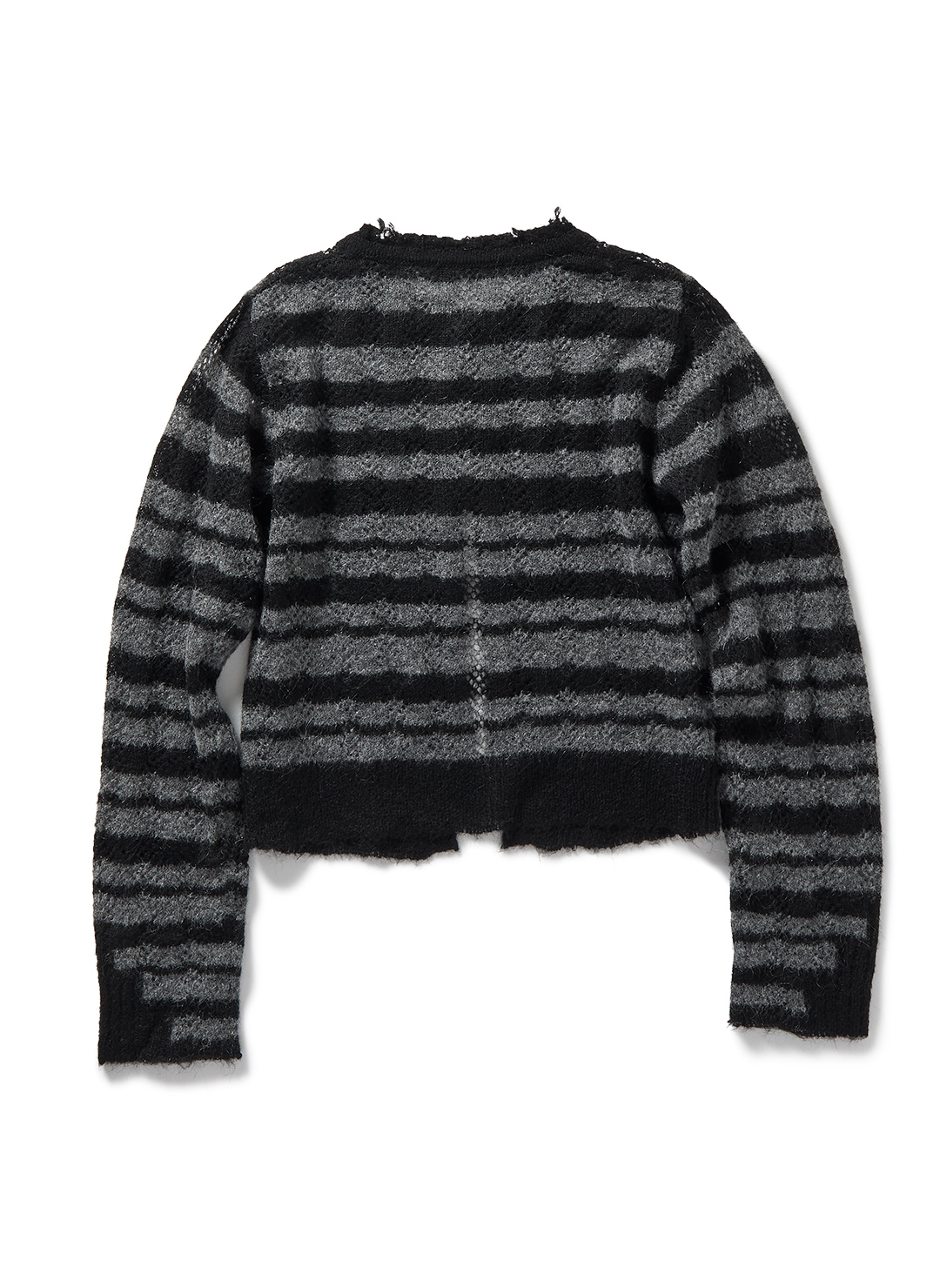Thick Stripe Knit Cardigan/Black｜PERVERZE | パーバーズの公式