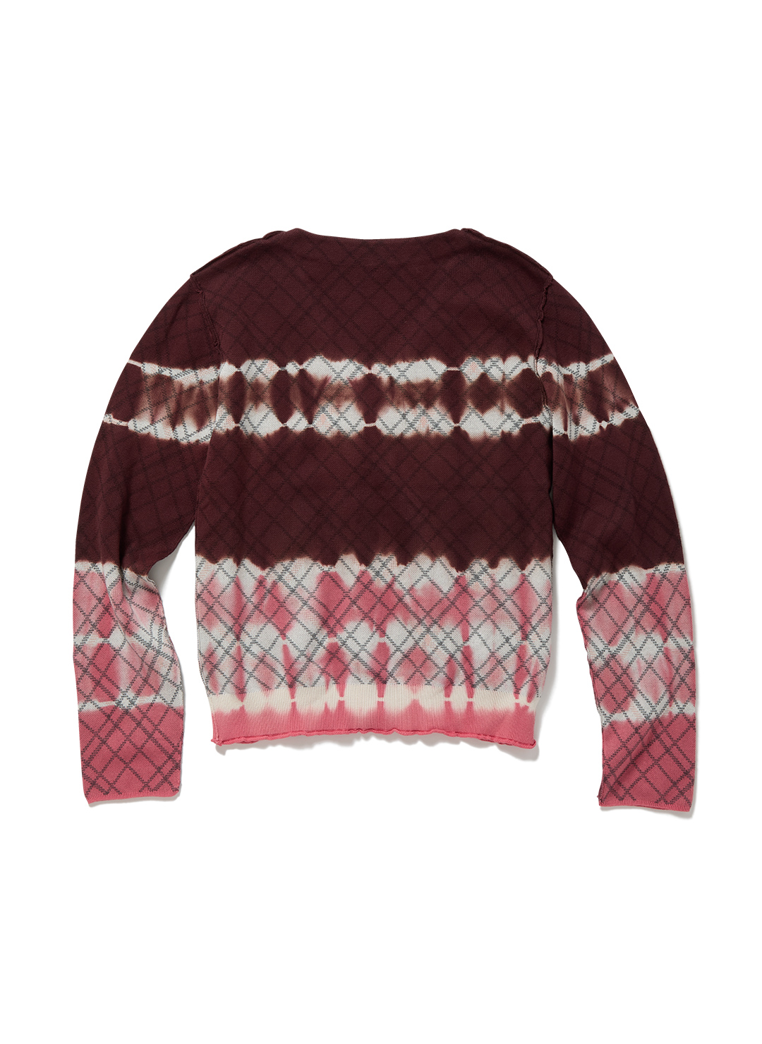 Dip-dye Check Knit Cardigan/Black｜PERVERZE | パーバーズの公式