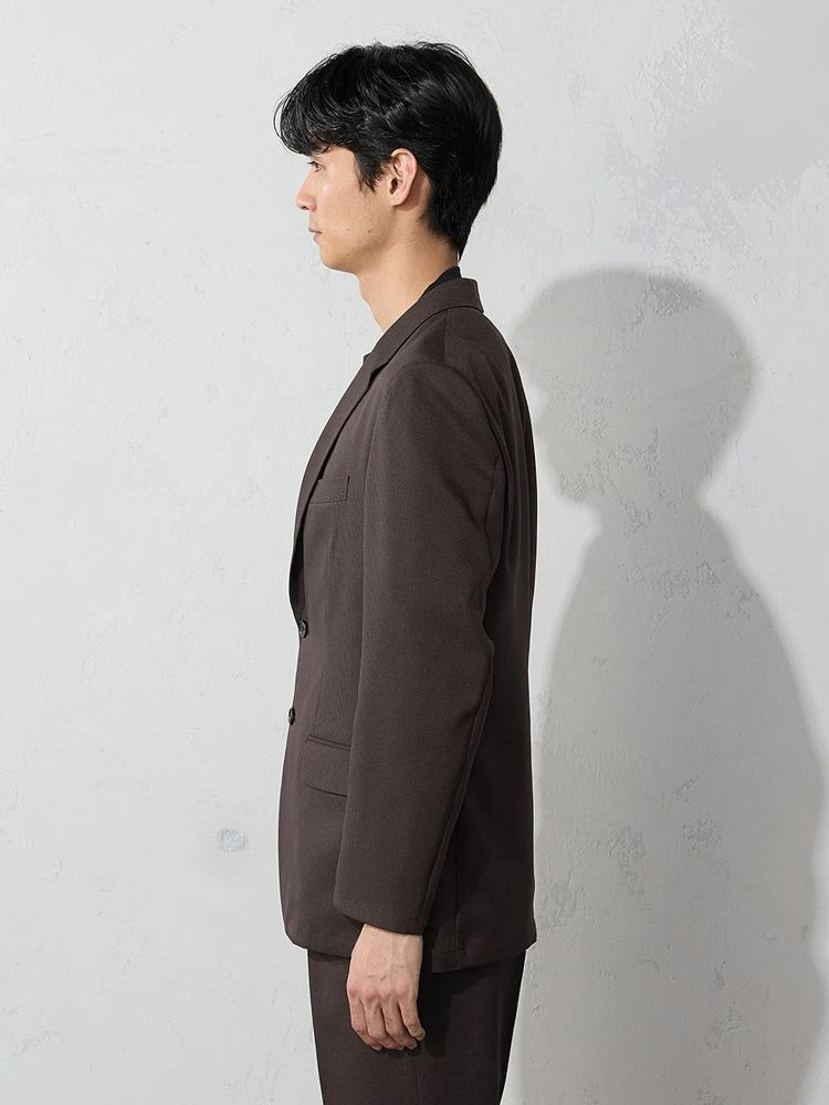 ブルー TOKYORUN ストレッチ セットアップジャケット ブルー/ブラウン