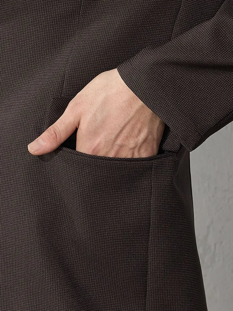 ブルー TOKYORUN ストレッチ セットアップジャケット ブルー/ブラウン