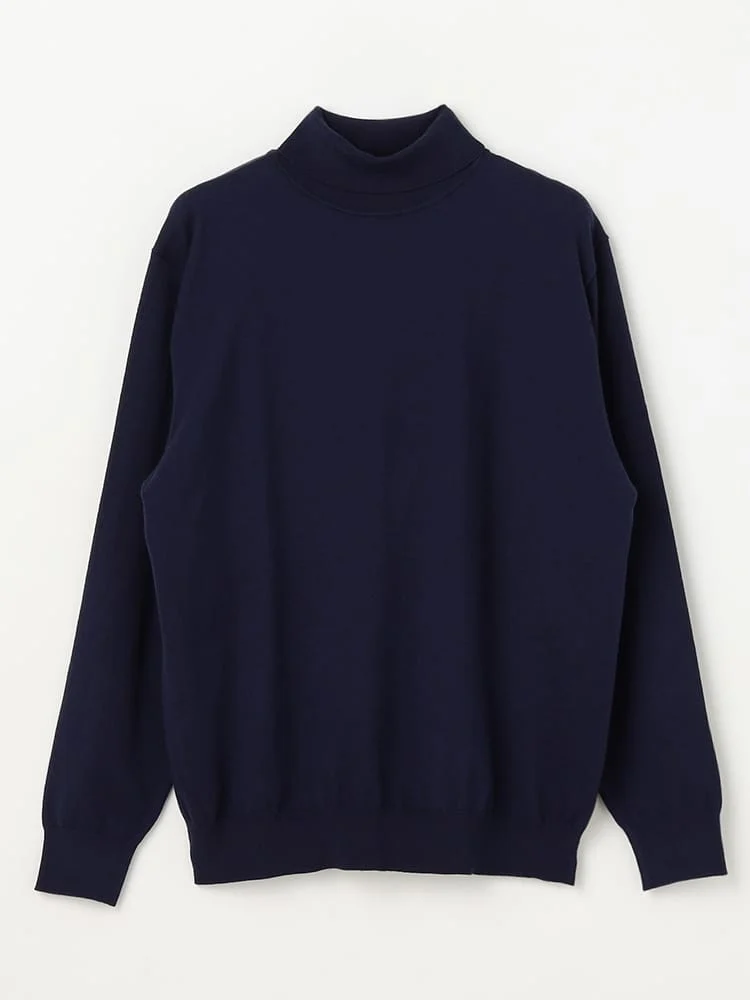 ブラック 【Smart Pick！】レーヨンブレンド タートルネックニット