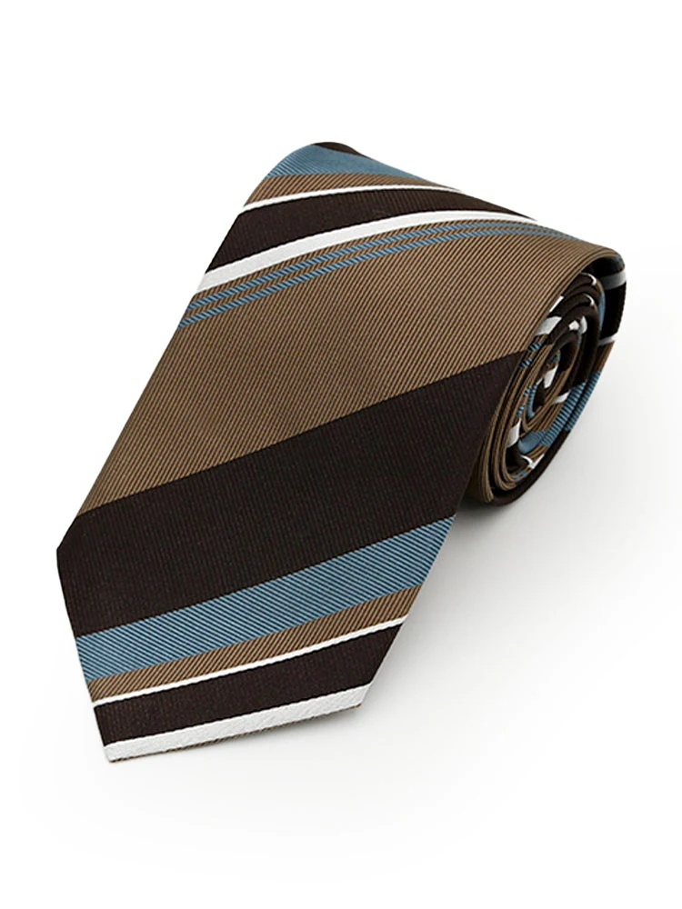 ネイビー 【WEB限定】テフロン加工ネクタイ ストライプ ワイン