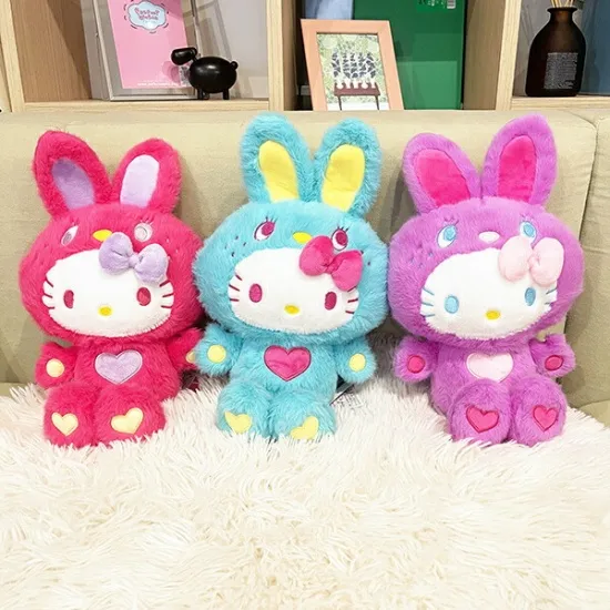 懐かしすぎる！ハローキティのカラフルバニーシリーズがぬいぐるみに